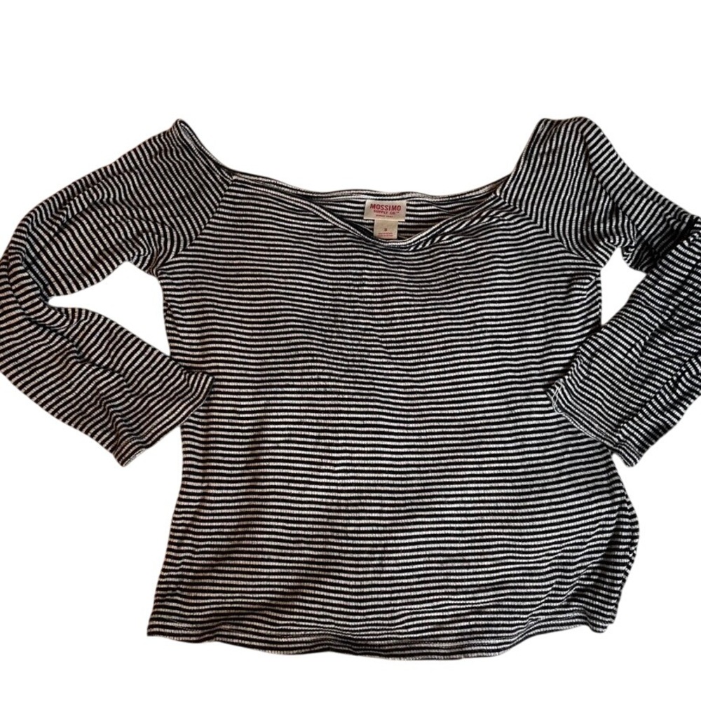 Mossimo‎ Supply Co Striped Off The Shoulder Long Sleeve Top Womens Size Small